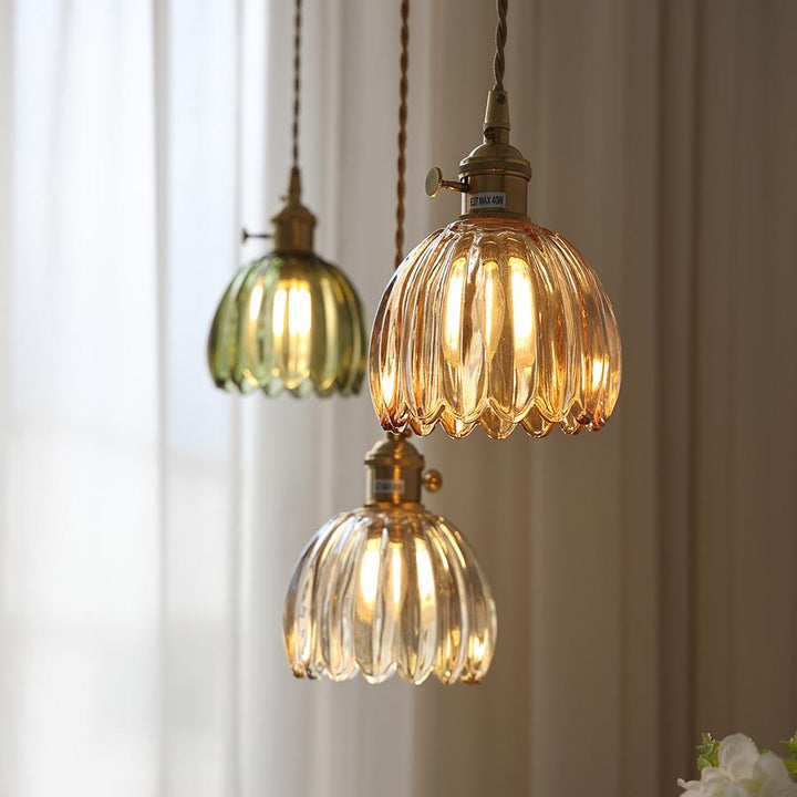 NéoFleur™ – Suspension Verre Style Rétro Moderne