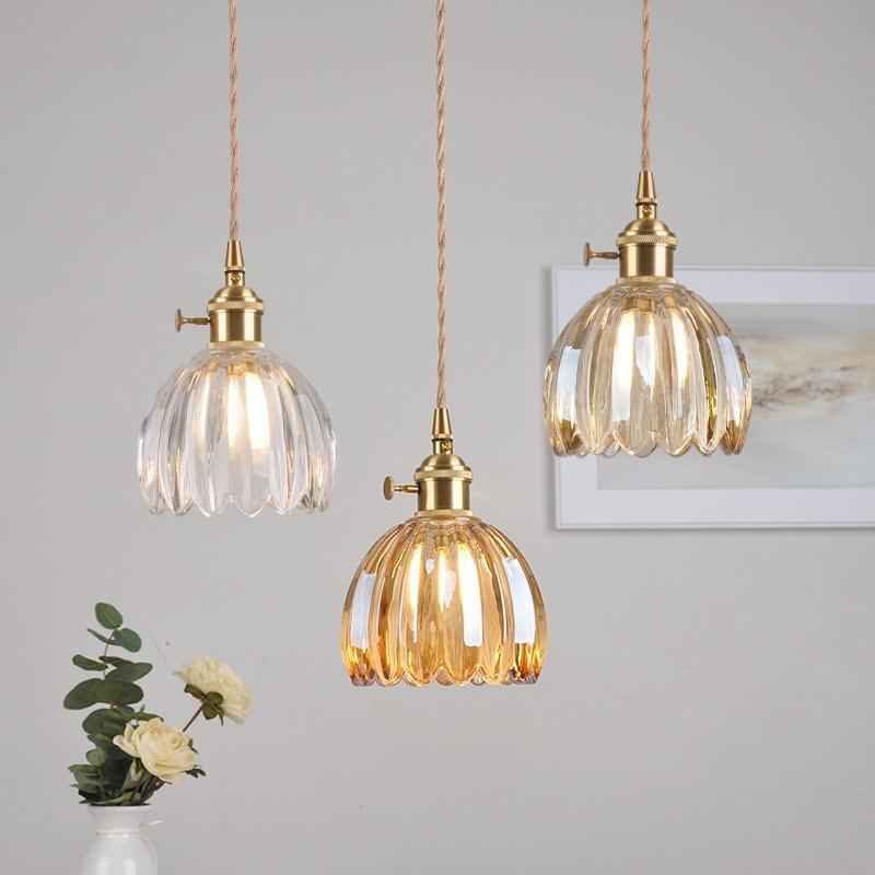 NéoFleur™ – Suspension Verre Style Rétro Moderne