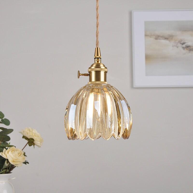 NéoFleur™ – Suspension Verre Style Rétro Moderne