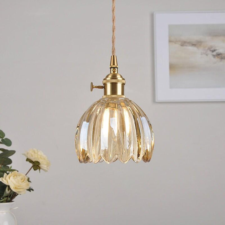 NéoFleur™ – Suspension Verre Style Rétro Moderne