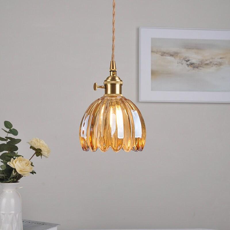 NéoFleur™ – Suspension Verre Style Rétro Moderne