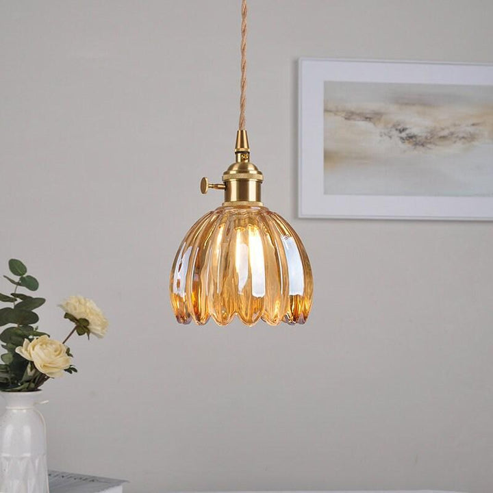 NéoFleur™ – Suspension Verre Style Rétro Moderne