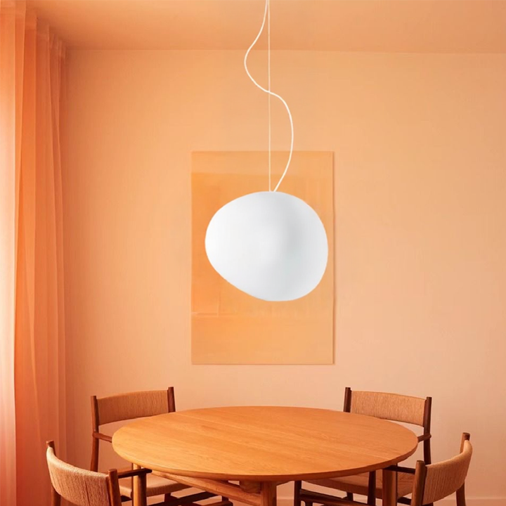 BlancGalet™ – Lampe Suspendue en Pierre Nordique