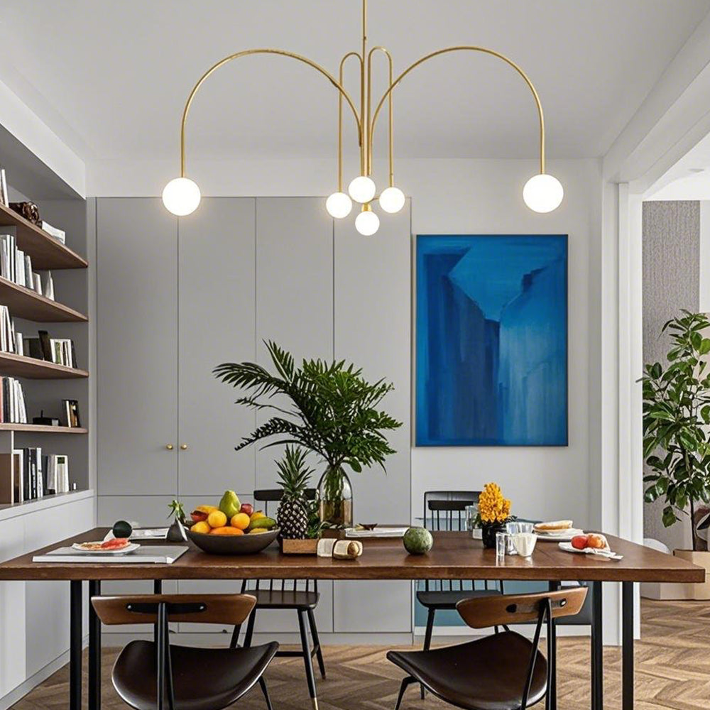 VerreLune™ – Suspension Ronde en Verre Blanc Moderne