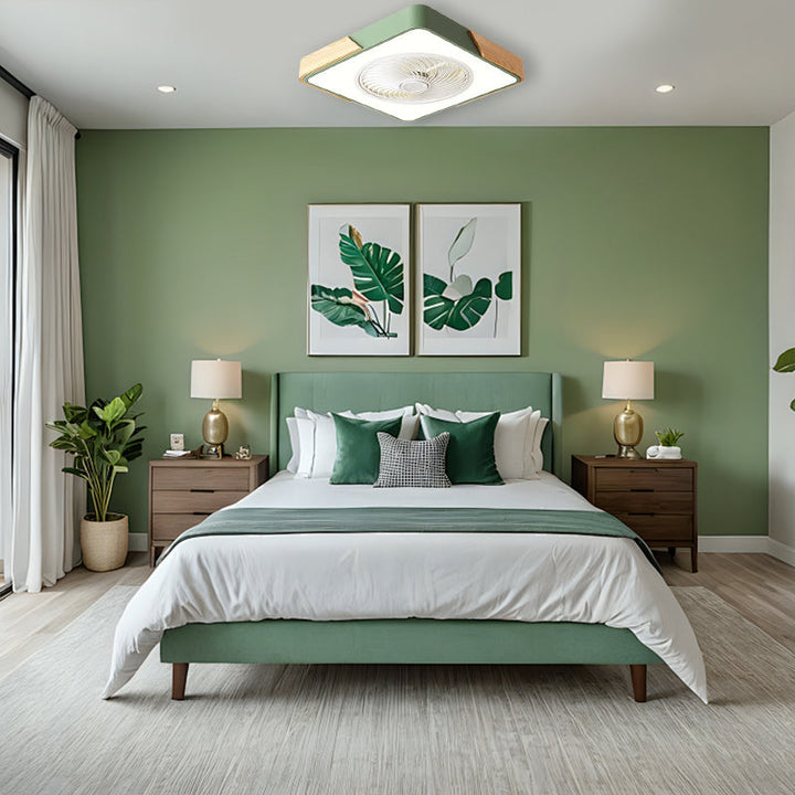 LumiBois™ – Ventilateur de Plafond Design Bois & Lumière LED