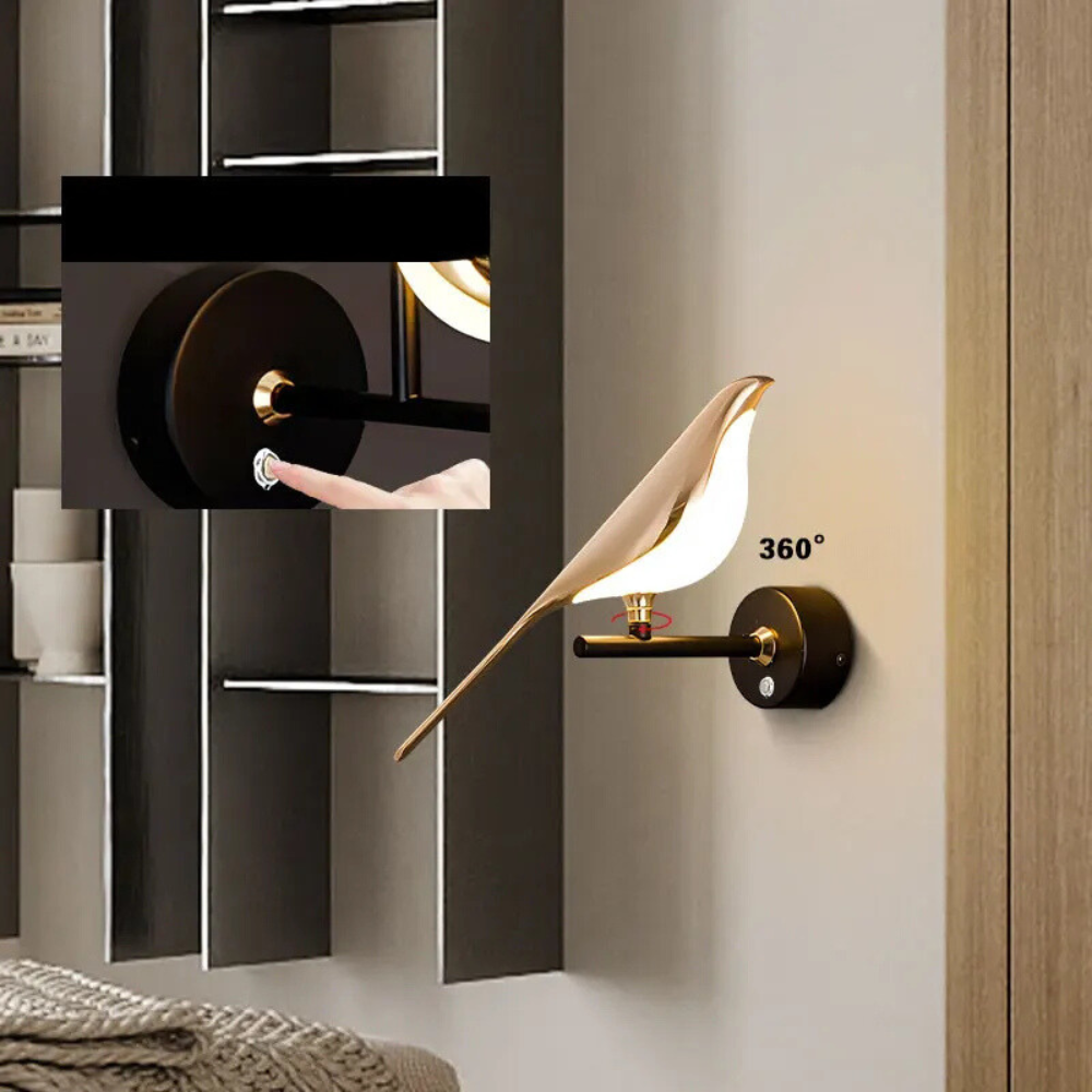 AileLumière™ – Applique Murale Oiseau LED Orientable