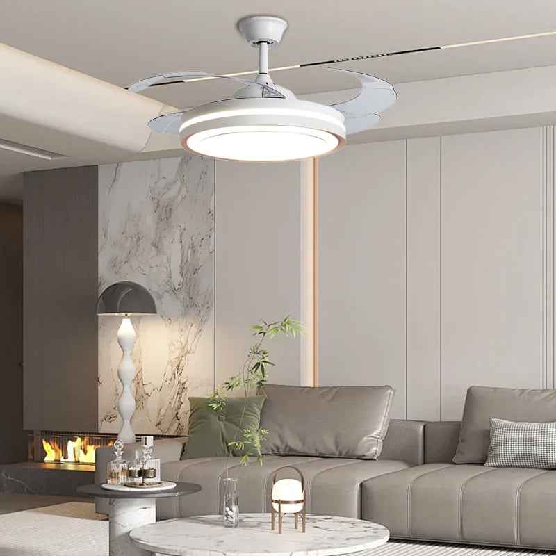 ÉpureTélé™ – Ventilateur Plafond Blanc au Design Minimaliste avec Télécommande