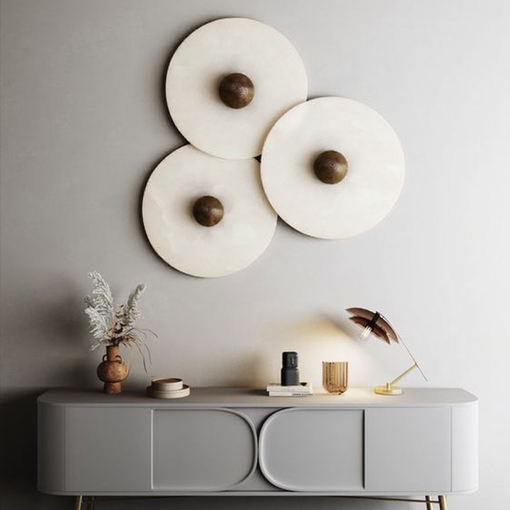 ÉpureBlanche™ – Applique Albâtre au Design Circulaire