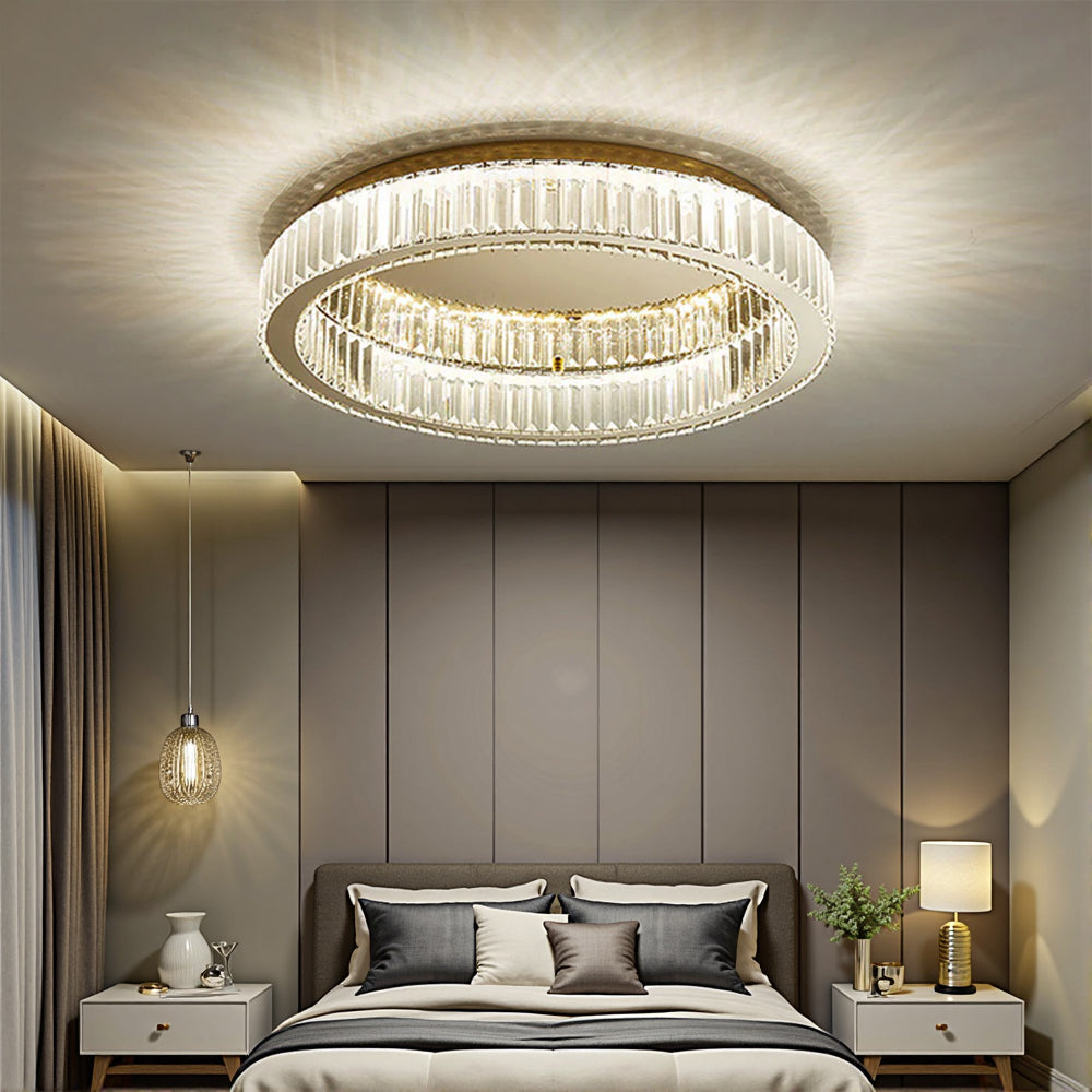 BrillaNova™ – Luminaire Circulaire Moderne aux Éclats de Cristal