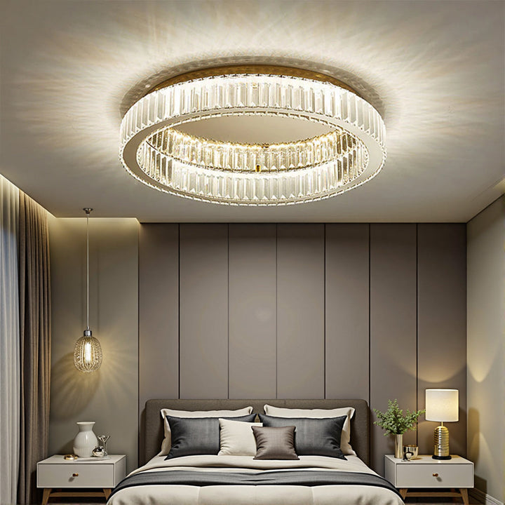 BrillaNova™ – Luminaire Circulaire Moderne aux Éclats de Cristal