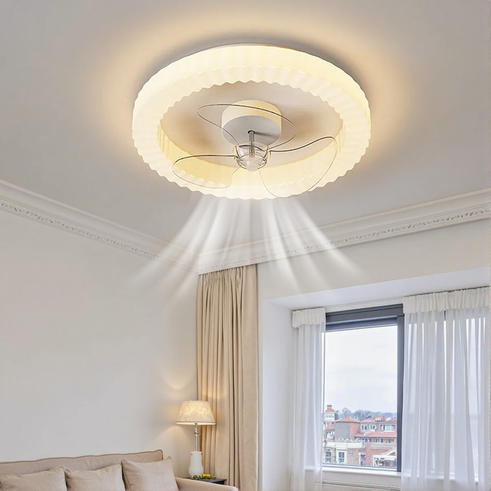 LumiRond™ – Ventilateur Plafonnier LED Blanc Forme Ronde