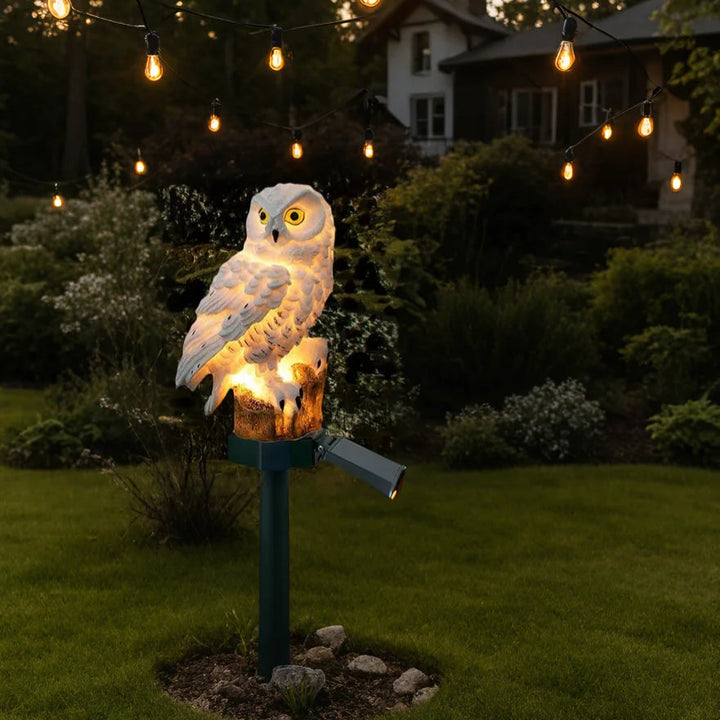 HibouxRayon™ – Chouette Lumineuse Solaire Décorative