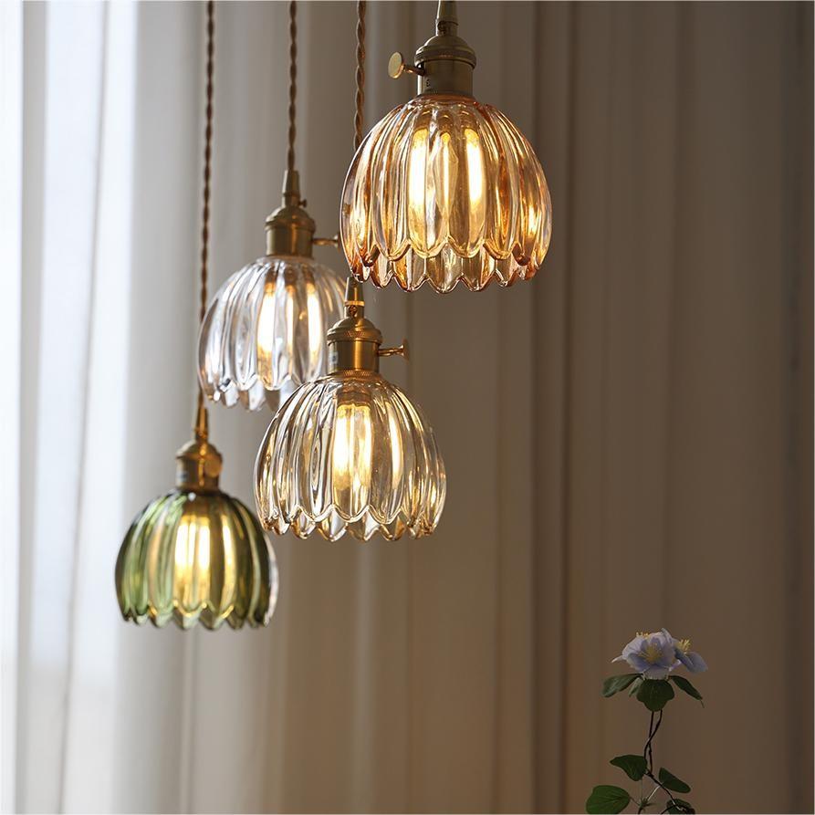 NéoFleur™ – Suspension Verre Style Rétro Moderne