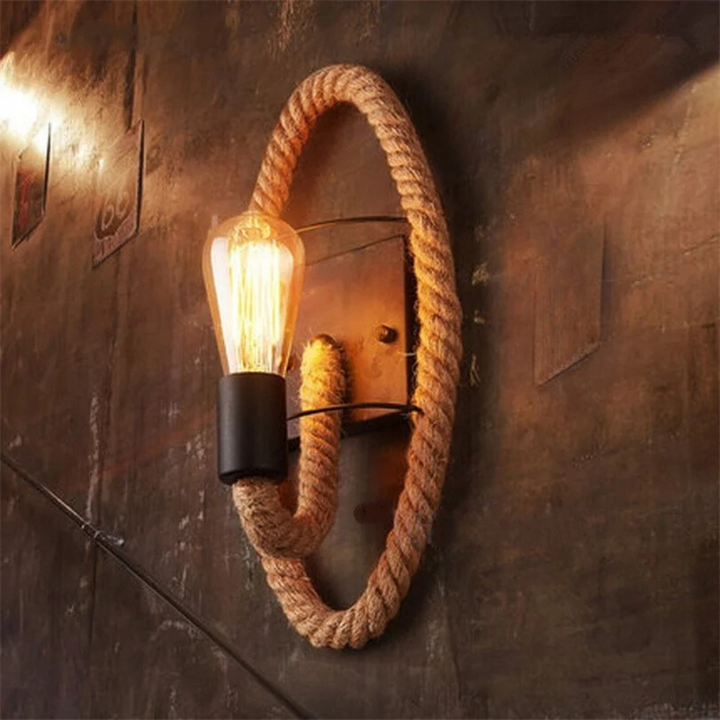 IndusCord™ – Luminaire Mural Industriel en Corde Rustique