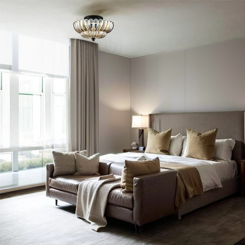 LumiVintage™ – Plafonnier Verre Ambre et Design Fusion