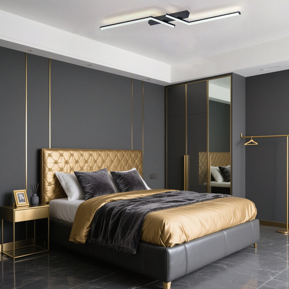 LumiNoir™ – Plafonnier Contemporain en Aluminium Épuré