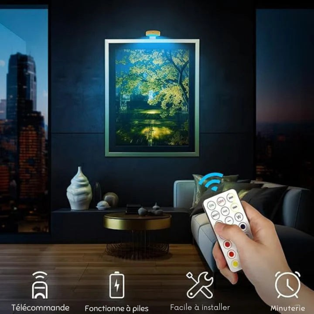 ArtéGlow™ – Éclairage LED Aimanté pour Tableaux