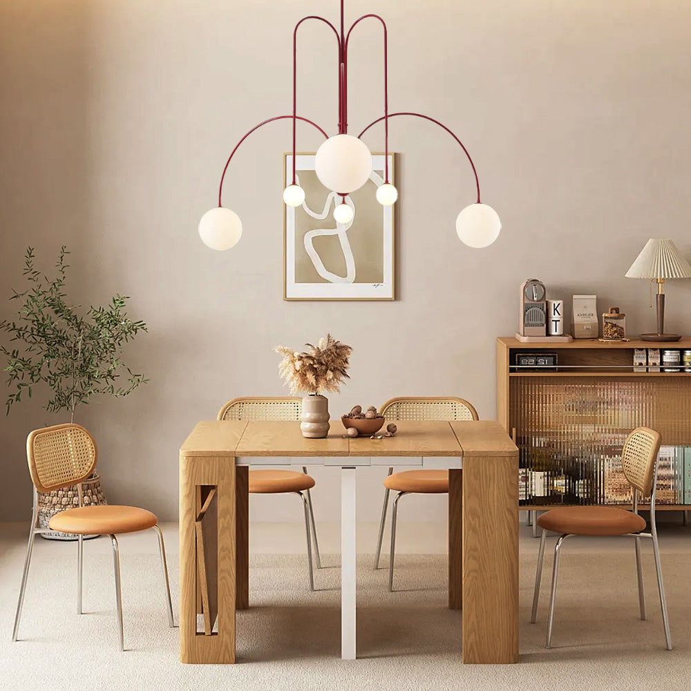 VerreLune™ – Suspension Ronde en Verre Blanc Moderne