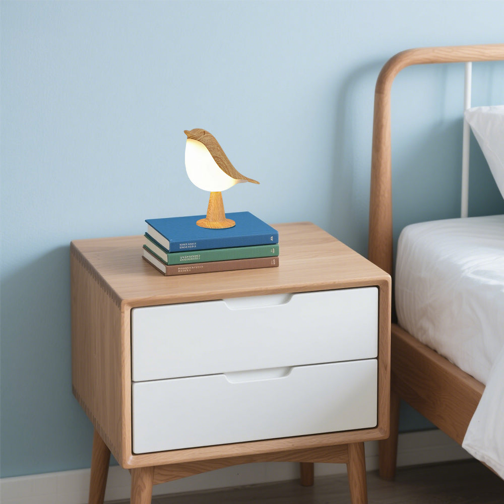 AileBois™ – Lampe de Table Naturelle au Design Oiseau