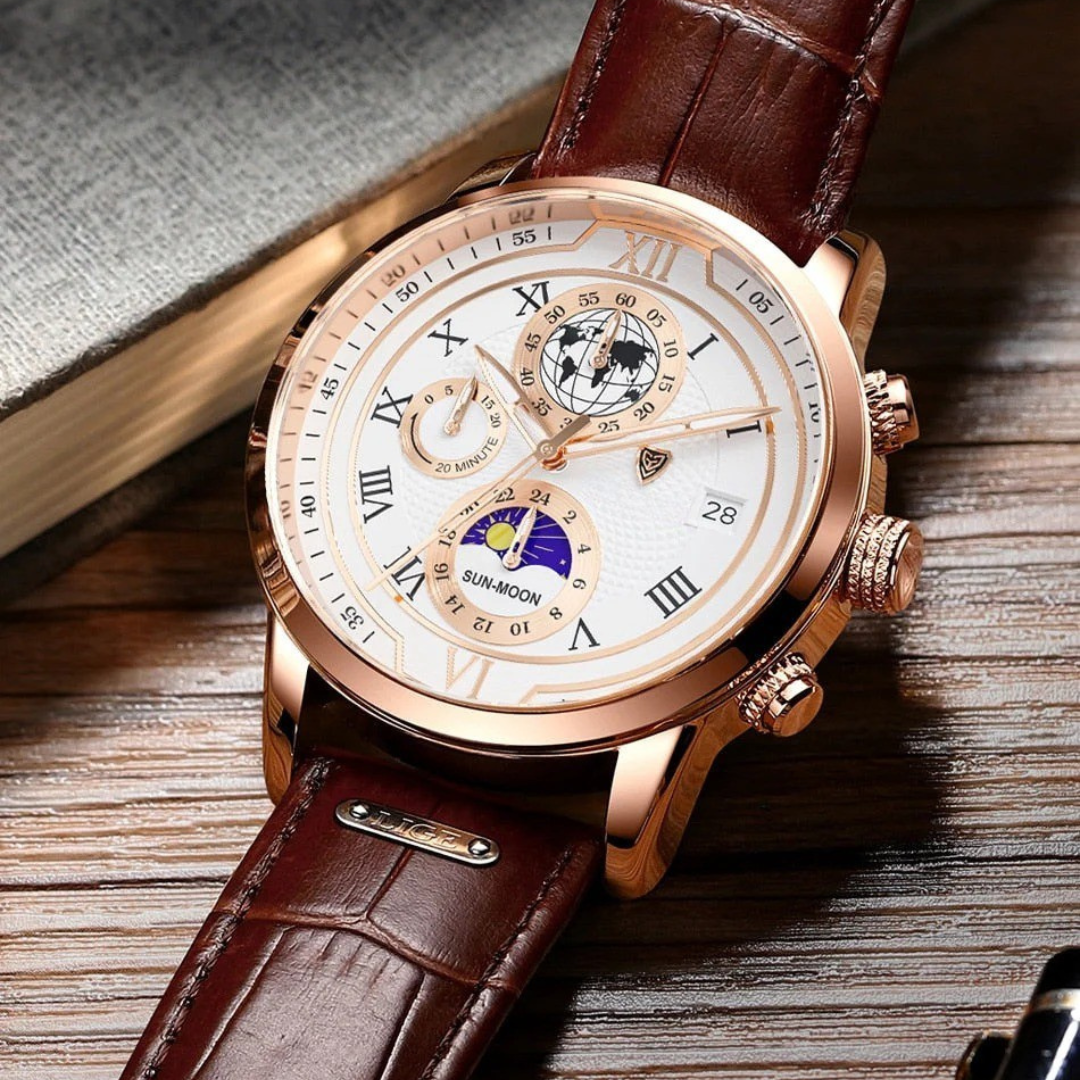 CuirMajesté™ – Montre Prestige Homme en Cuir Véritable