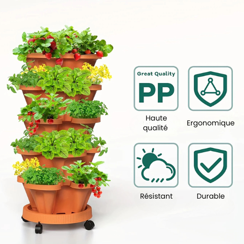 VertiPlante™ – Serre de Culture Compacte avec Roues et Plateaux