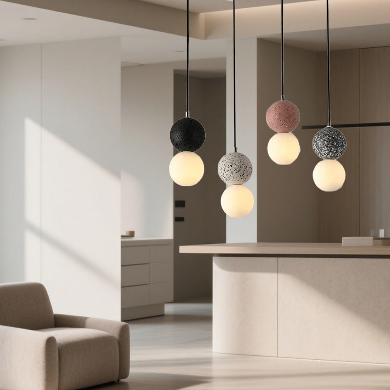 LumiZzo™ – Suspension Épurée avec Finition Terrazzo