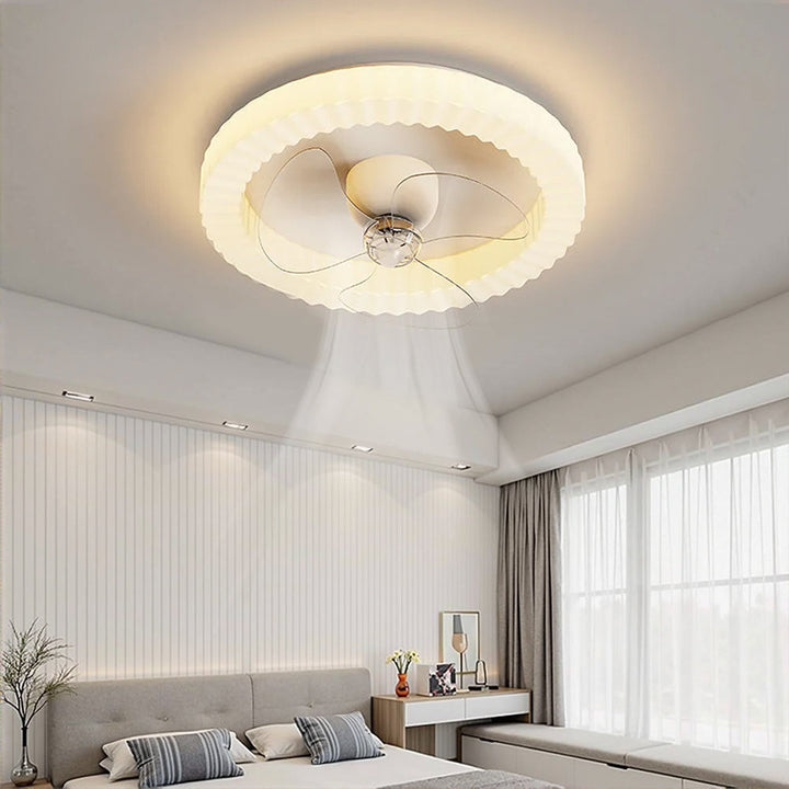 LumiRond™ – Ventilateur Plafonnier LED Blanc Forme Ronde