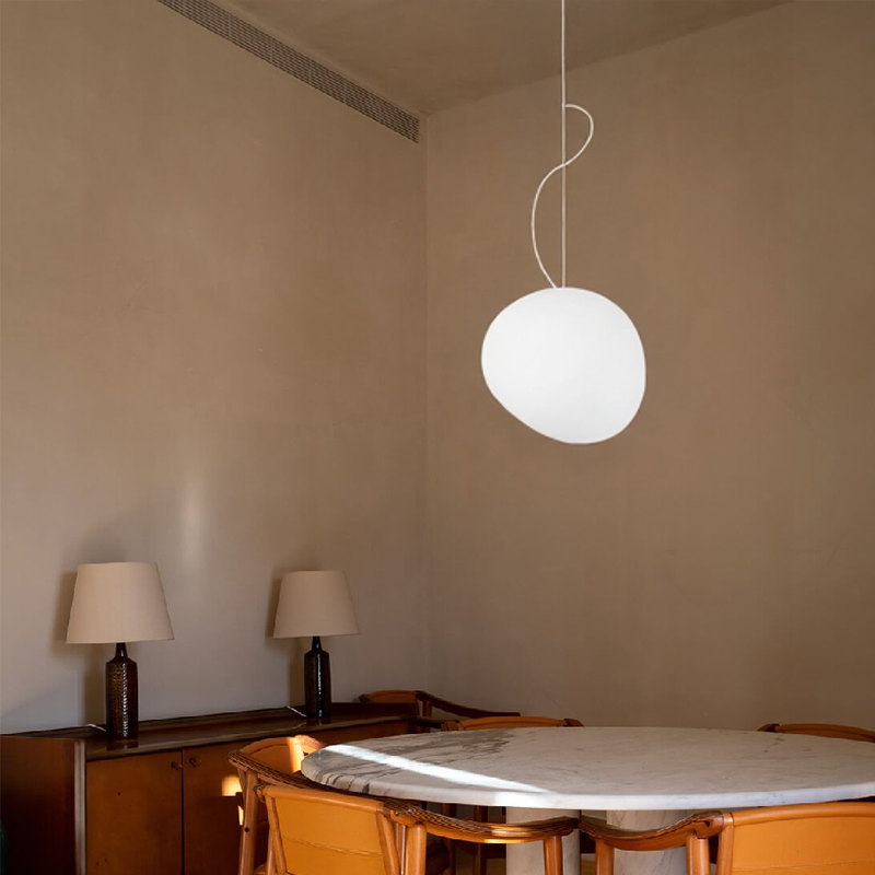 BlancGalet™ – Lampe Suspendue en Pierre Nordique