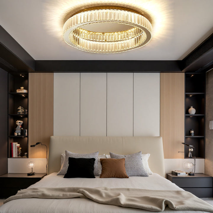 BrillaNova™ – Luminaire Circulaire Moderne aux Éclats de Cristal