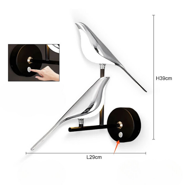 AileLumière™ – Applique Murale Oiseau LED Orientable