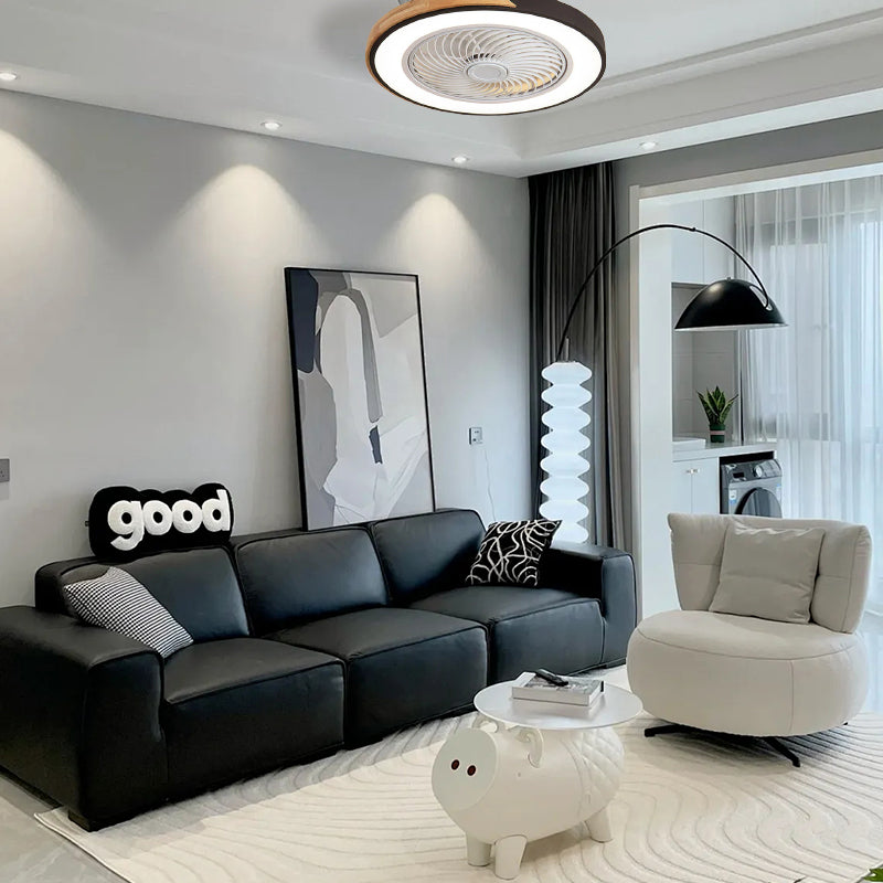 LumiBois™ – Ventilateur de Plafond Design Bois & Lumière LED