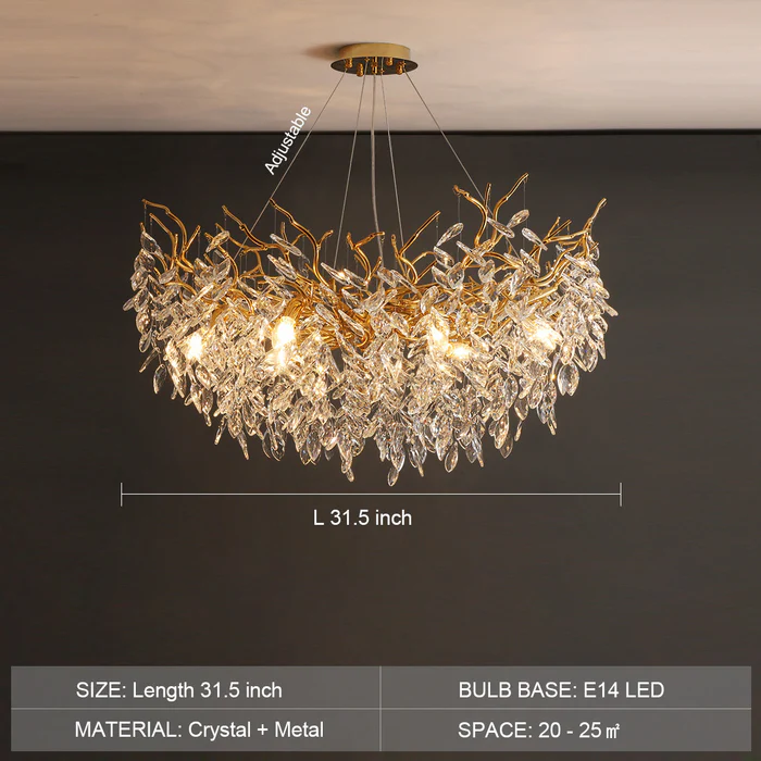 PrestigeCiel™ – Chandelier de Plafond Élégant et Étincelant