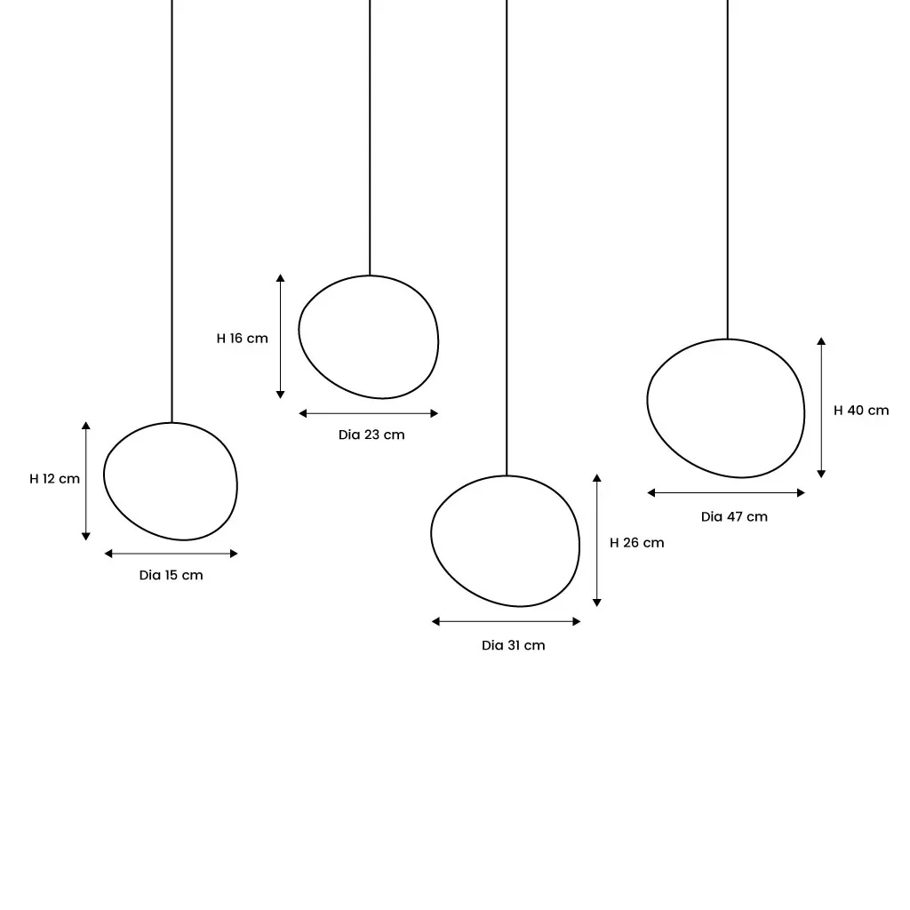 BlancGalet™ – Lampe Suspendue en Pierre Nordique