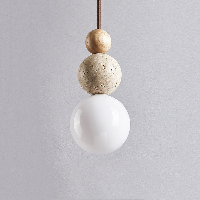 TravéLumi™ – Suspension Moderne en Travertin Épuré
