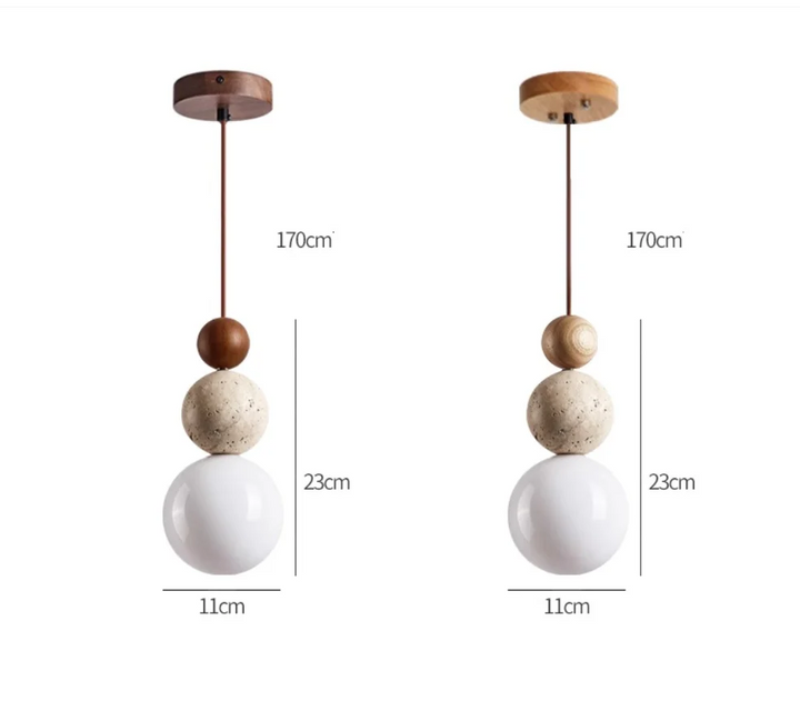 TravéLumi™ – Suspension Moderne en Travertin Épuré