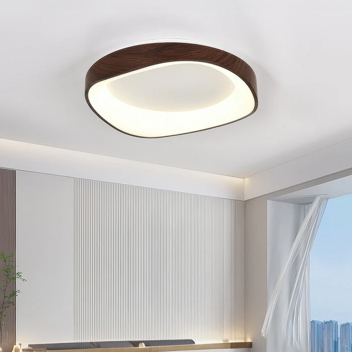 BoisLinéa™ – Plafonnier Design avec Veines de Bois Naturel