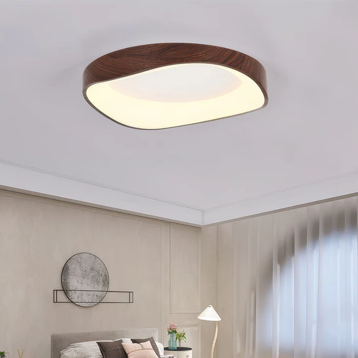 BoisLinéa™ – Plafonnier Design avec Veines de Bois Naturel