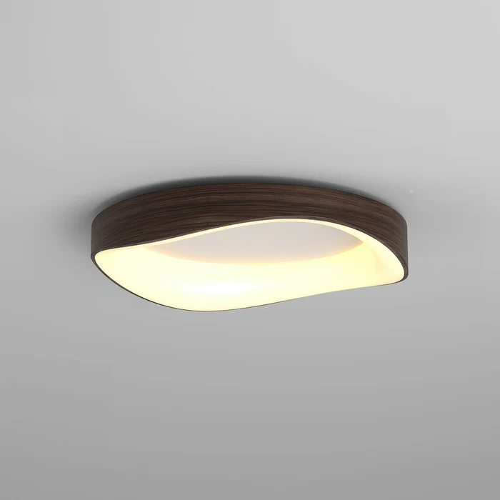 BoisLinéa™ – Plafonnier Design avec Veines de Bois Naturel