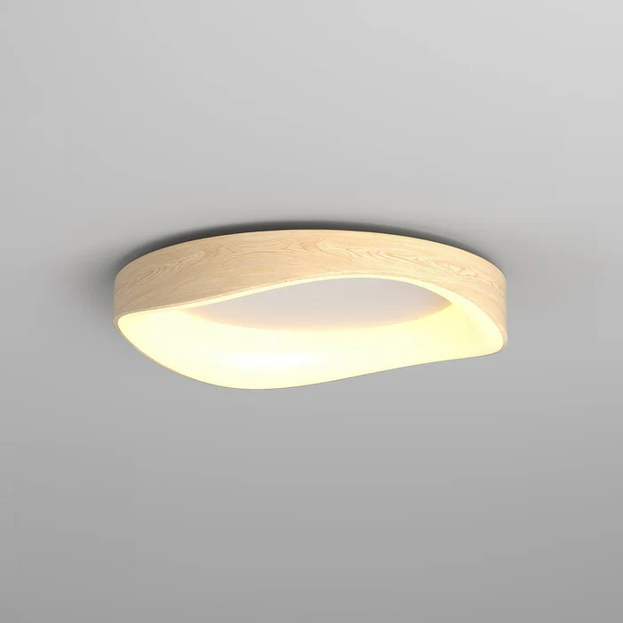 BoisLinéa™ – Plafonnier Design avec Veines de Bois Naturel