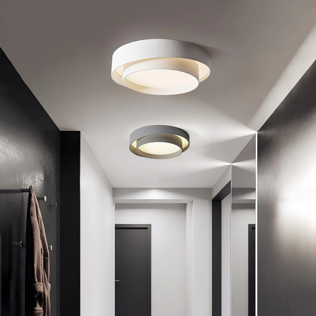 LumiDouble™ – Luminaire Plafond Design avec Deux Cercles