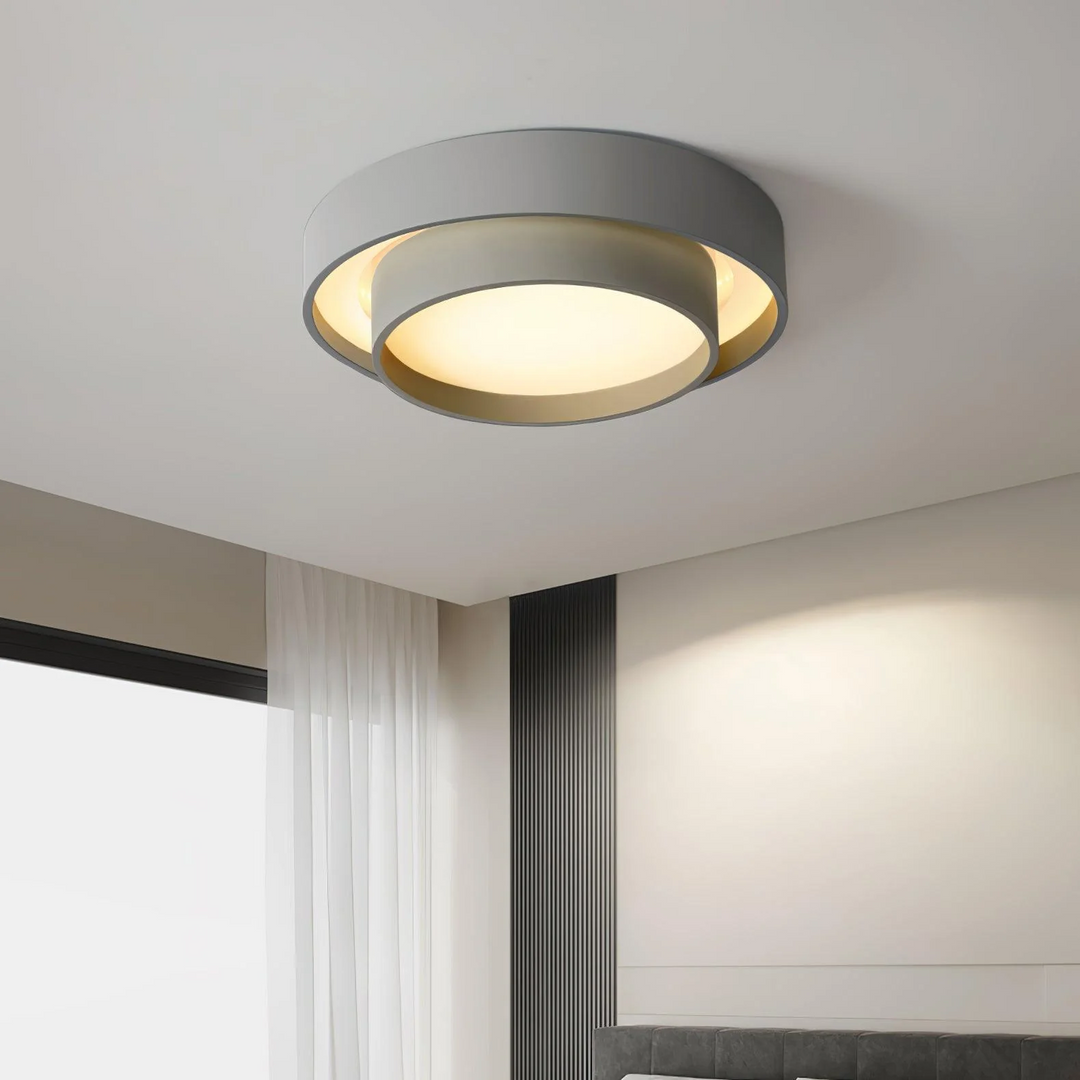 LumiDouble™ – Luminaire Plafond Design avec Deux Cercles
