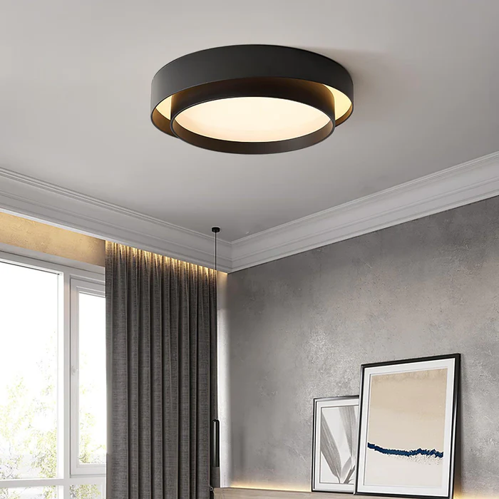 LumiDouble™ – Luminaire Plafond Design avec Deux Cercles