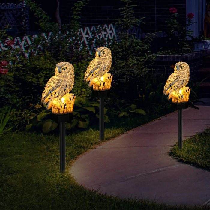HibouxRayon™ – Chouette Lumineuse Solaire Décorative