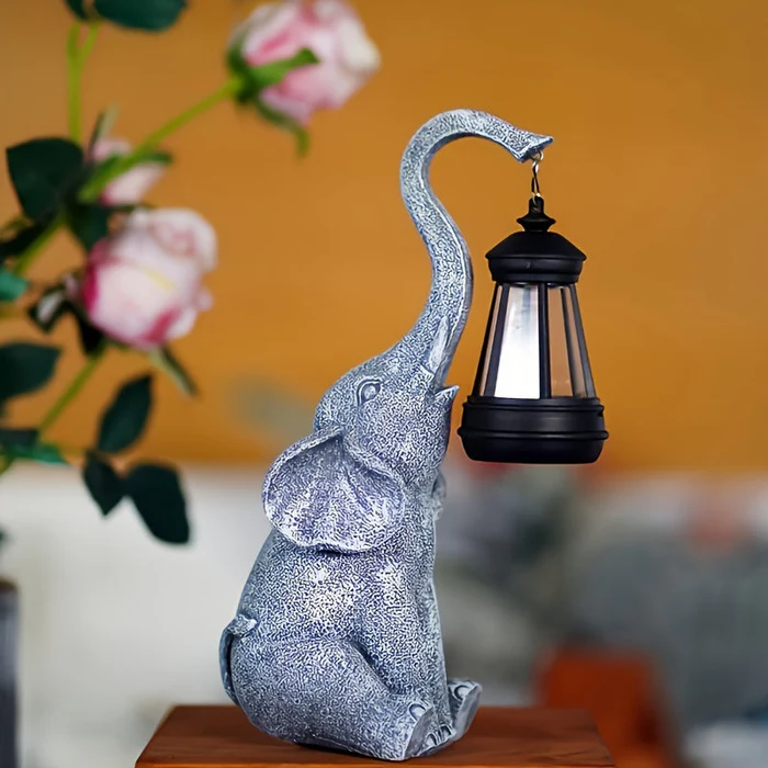 ÉléPhare™ – Lampe Solaire Décorative en Forme d’Éléphant