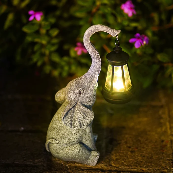 ÉléPhare™ – Lampe Solaire Décorative en Forme d’Éléphant