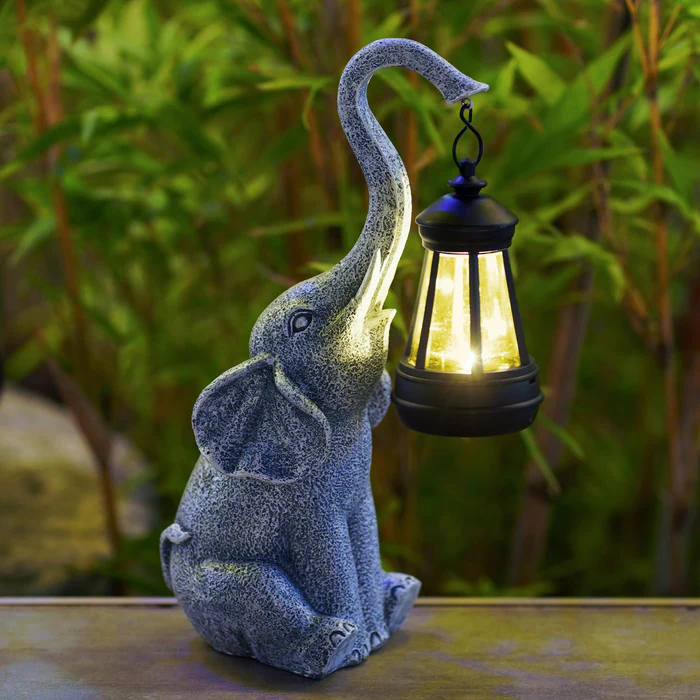 ÉléPhare™ – Lampe Solaire Décorative en Forme d’Éléphant