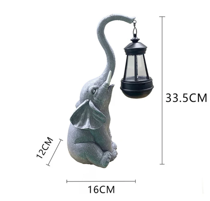 ÉléPhare™ – Lampe Solaire Décorative en Forme d’Éléphant
