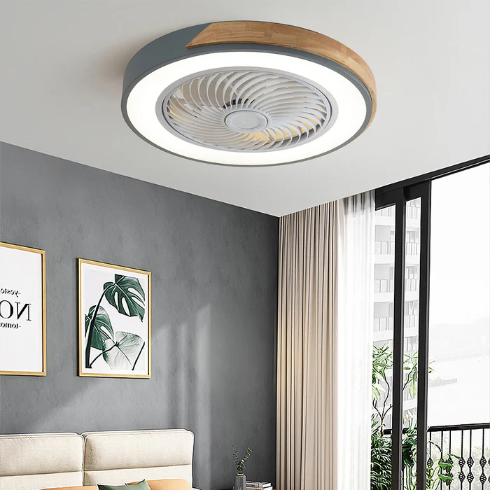 LumiBois™ – Ventilateur de Plafond Design Bois & Lumière LED