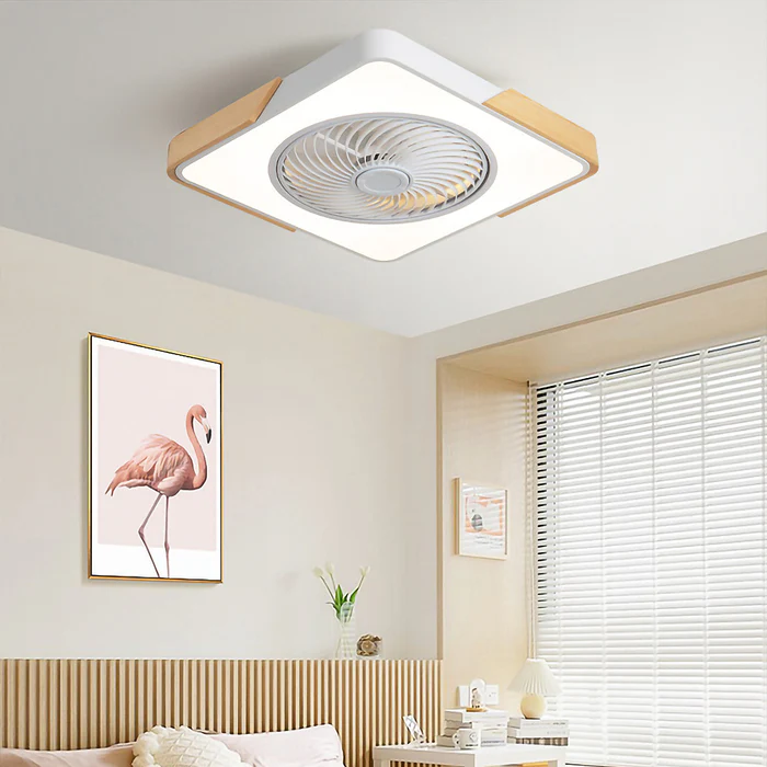 LumiBois™ – Ventilateur de Plafond Design Bois & Lumière LED