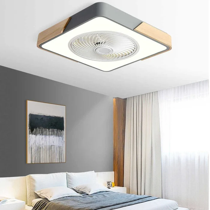LumiBois™ – Ventilateur de Plafond Design Bois & Lumière LED